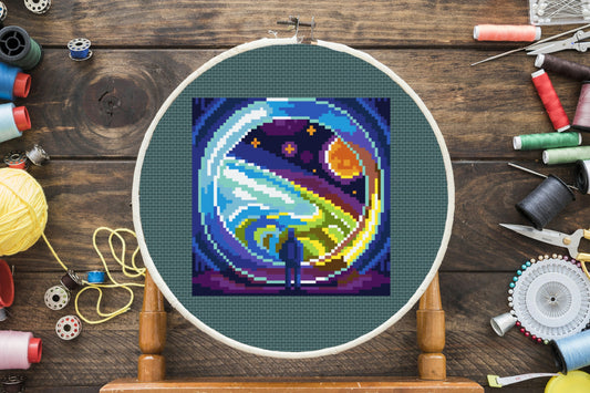 Space View Cross Stitch Pattern