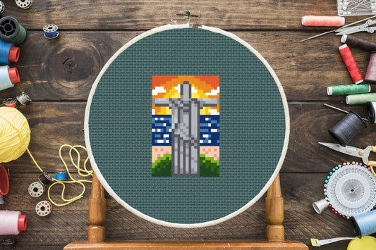 Mini Christ the Redeemer Cross Stitch Pattern