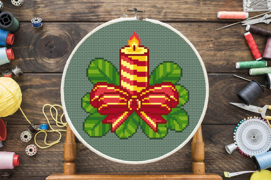 Christmas Candle Cross Stitch Pattern