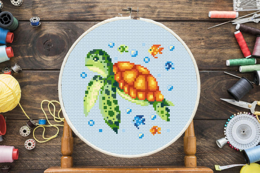 Sea Turtle Cross Stitch Pattern