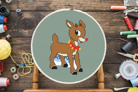 Rudolph Cross Stitch Pattern