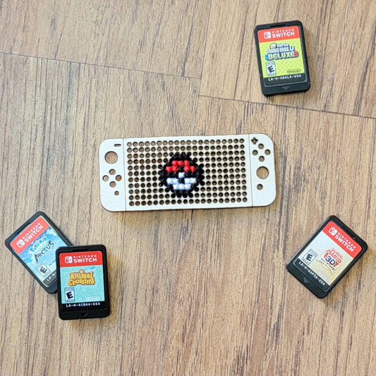 Switch Wooden Cross Stitch Canvas