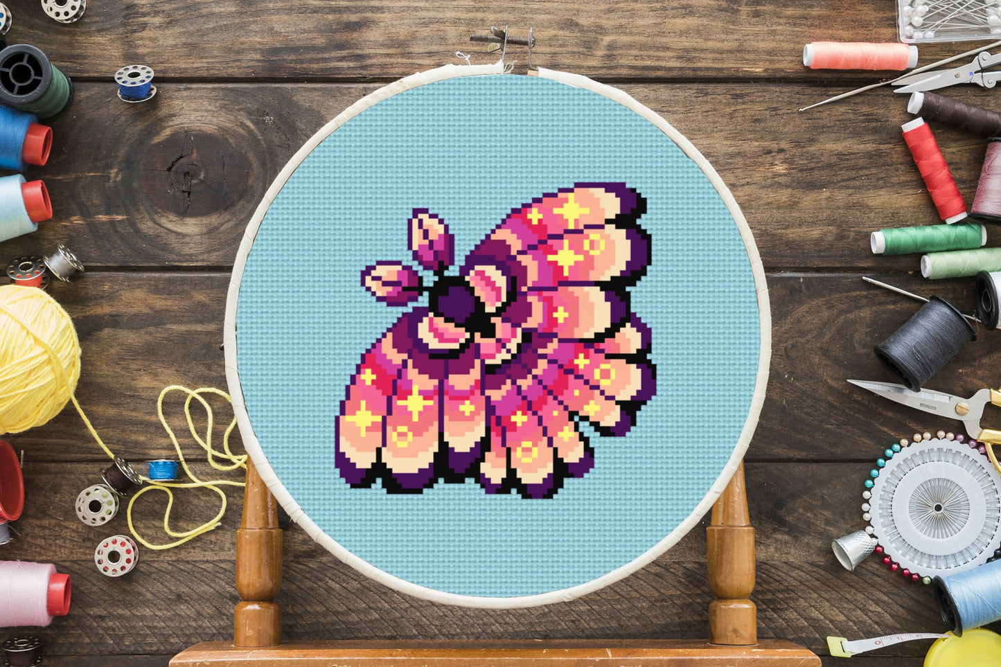 Celestial Moth Cross Stitch Pattern