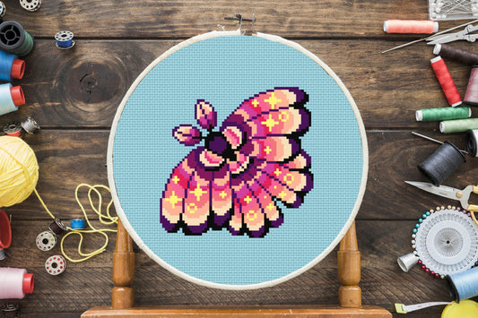 Celestial Moth Cross Stitch Pattern