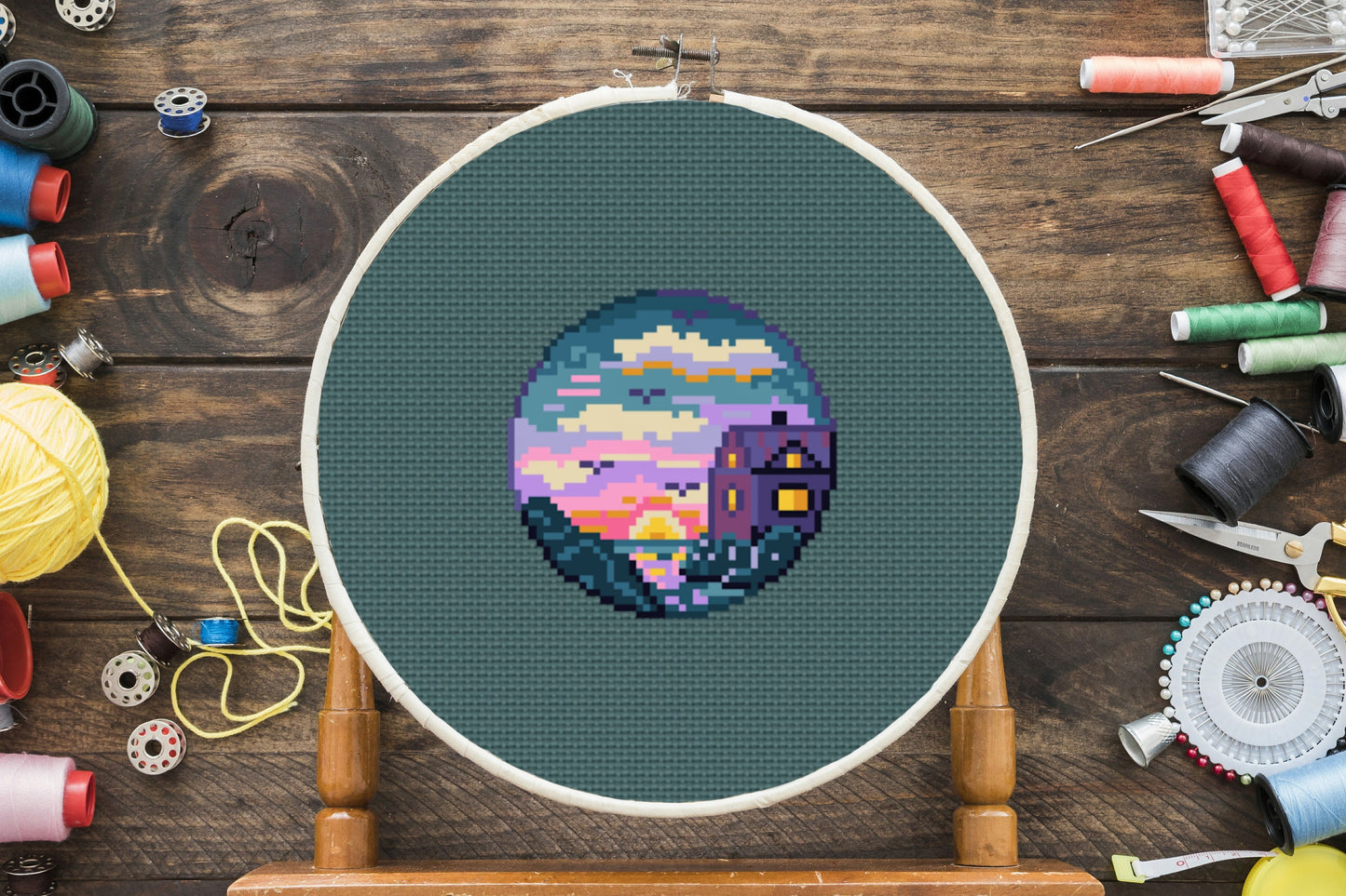 Ocean Front Property Cross Stitch Pattern