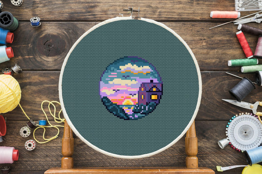 Ocean Front Property Cross Stitch Pattern