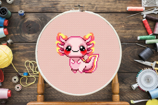 Axolotl Cross Stitch Pattern