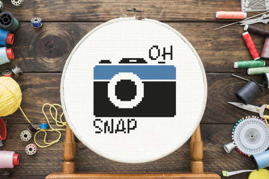 Oh Snap Camera Cross Stitch Pattern