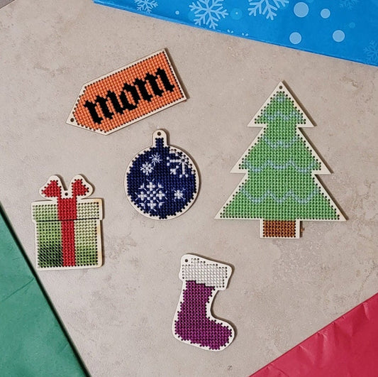 Christmas Wooden Cross Stitch Canvas