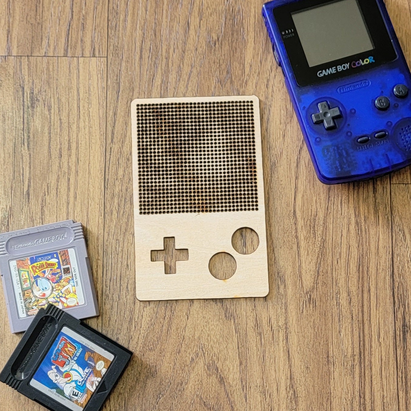 Gameboy Wooden Cross Stitch Canvas