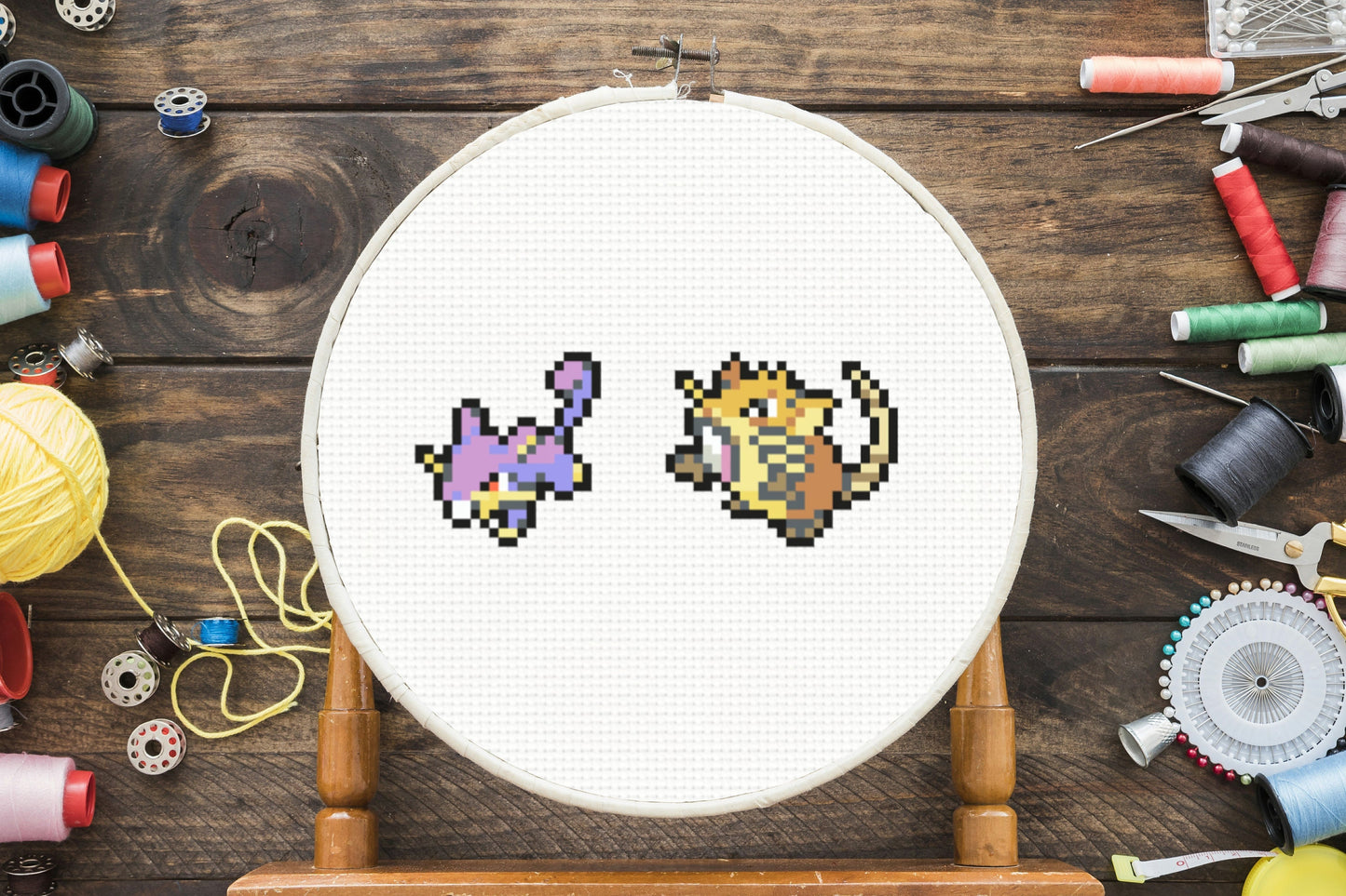 Rattata Evolution Cross Stitch Pattern