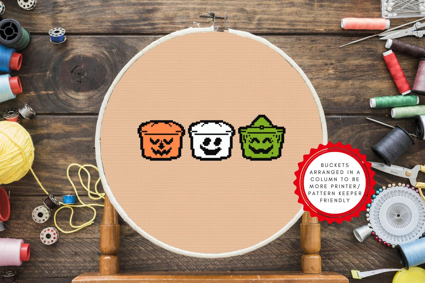 Halloween Mini Candy Bucket Cross Stitch Pattern