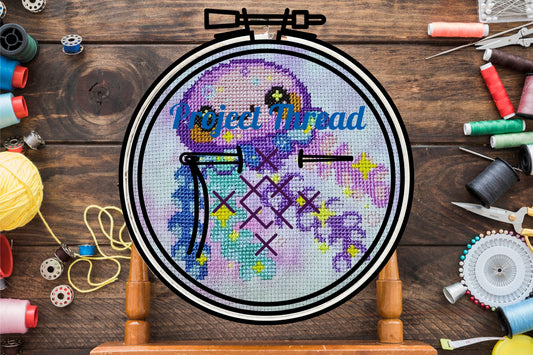 Pastel Jellyfish Cross Stitch Pattern