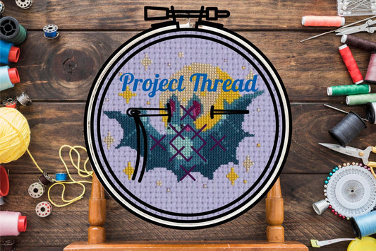 Moonlight Bat Cross Stitch Pattern
