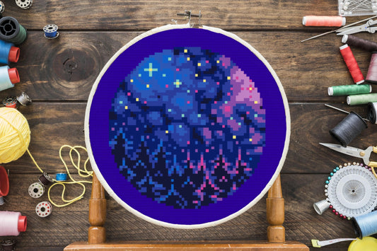 Night Sky Cross Stitch Pattern
