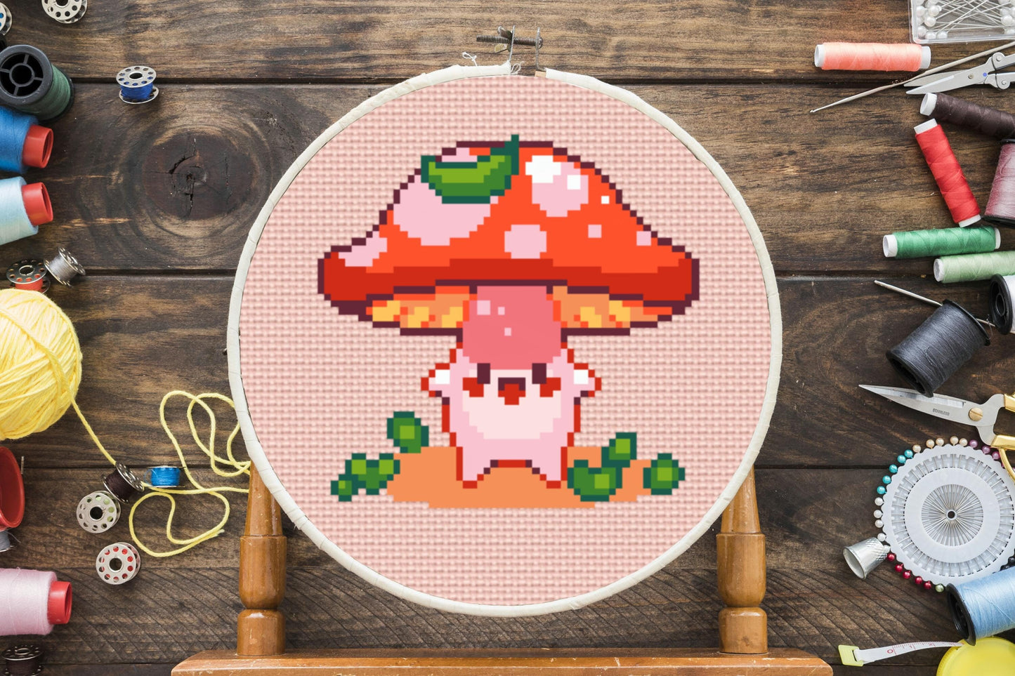 Mushy Mushroom Cross Stitch Pattern
