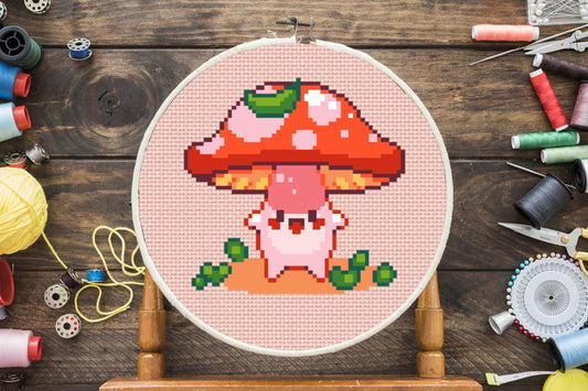 Mushy Mushroom Cross Stitch Pattern