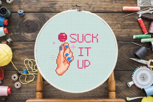 Suck It Up Cross Stitch Pattern