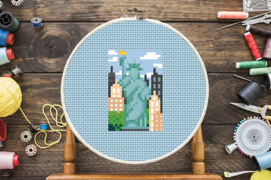 Mini Statue of Liberty Cross Stitch Pattern