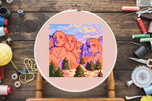 Mount Rushmore Cross Stitch Pattern