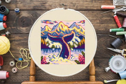 Whale Tail Cross Stitch Pattern