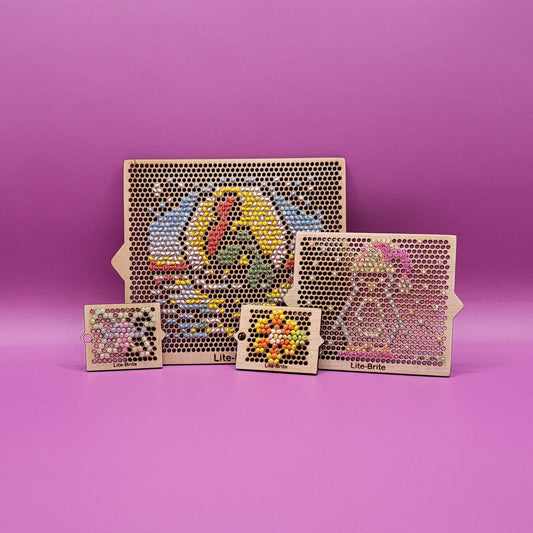 Small Size Lite-Brite Bead Wood Canvas Kit