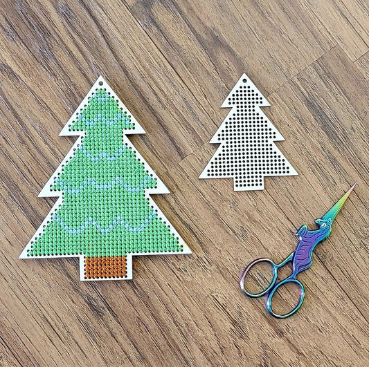 Christmas Wooden Cross Stitch Canvas
