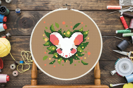 White Mouse Cross Stitch Pattern