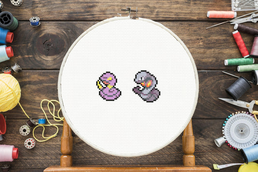 Ekans Evolution Cross Stitch Pattern
