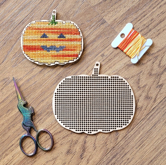 Halloween Wooden Cross Stitch Canvas