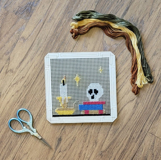 Framed Wooden Cross Stitch Canvas