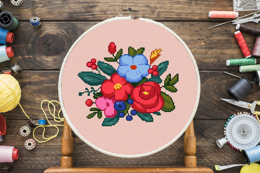 Floral Blank Cross Stitch Pattern