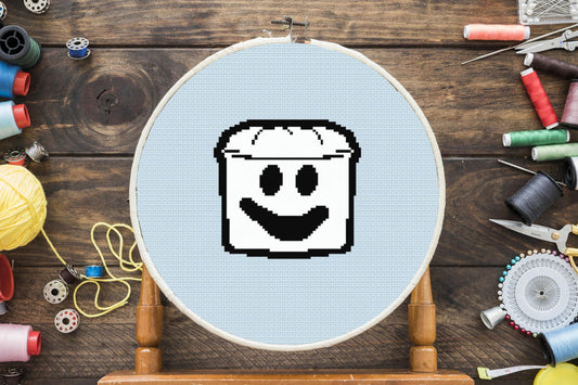 Halloween Ghost Candy Bucket Cross Stitch Pattern
