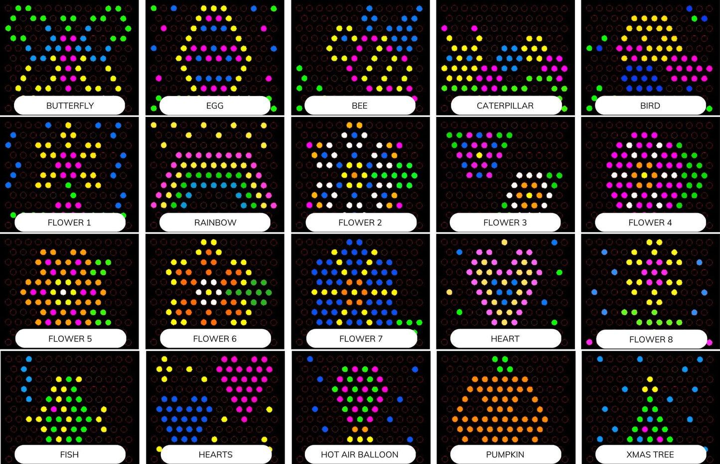 Small Size Lite-Brite Bead Wood Canvas Kit