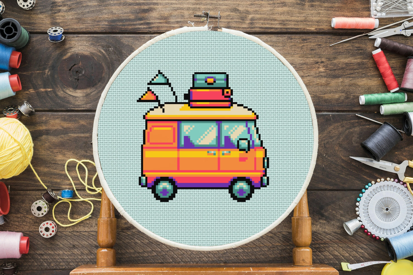 70s Van Cross Stitch Pattern