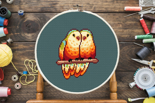 Love Birds Cross Stitch Pattern