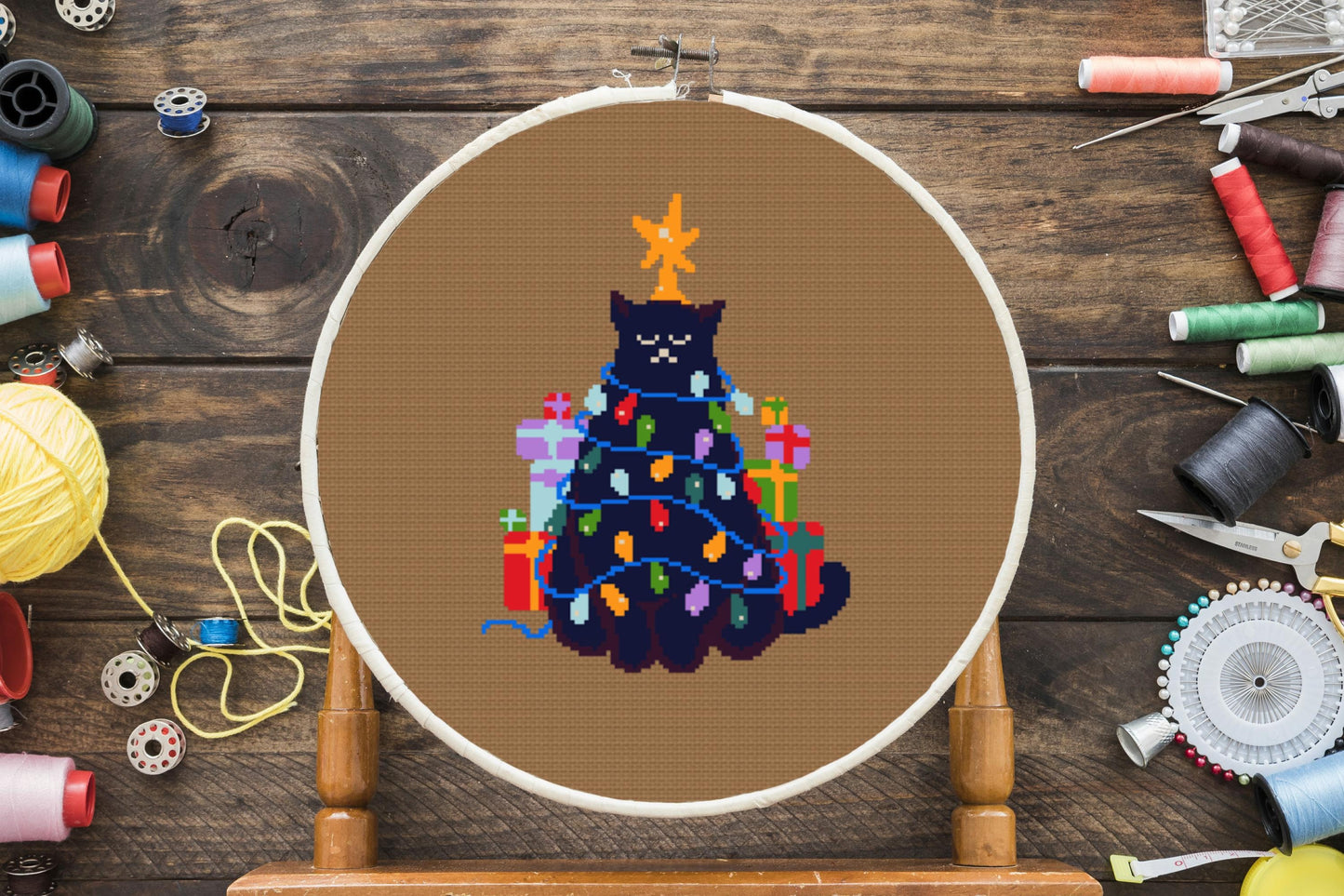 Christmas Kitty Cross Stitch Pattern