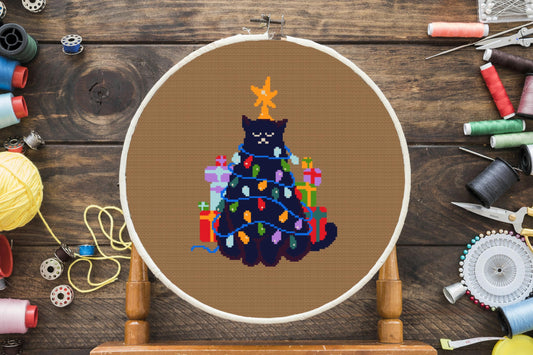 Christmas Kitty Cross Stitch Pattern