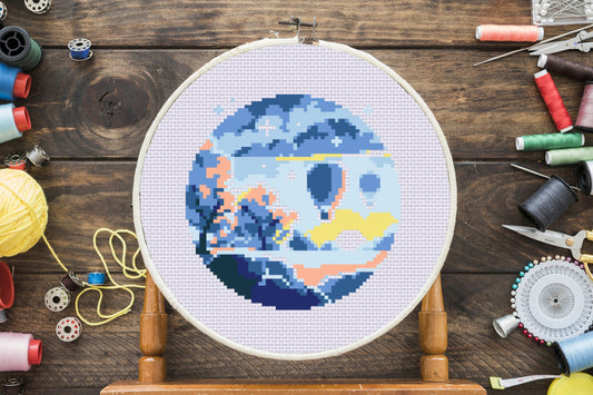 Pastel Nature Cross Stitch Pattern