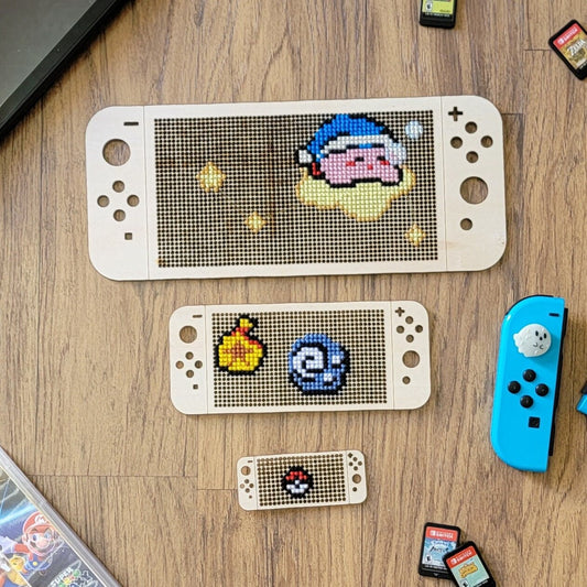 Switch Wooden Cross Stitch Canvas