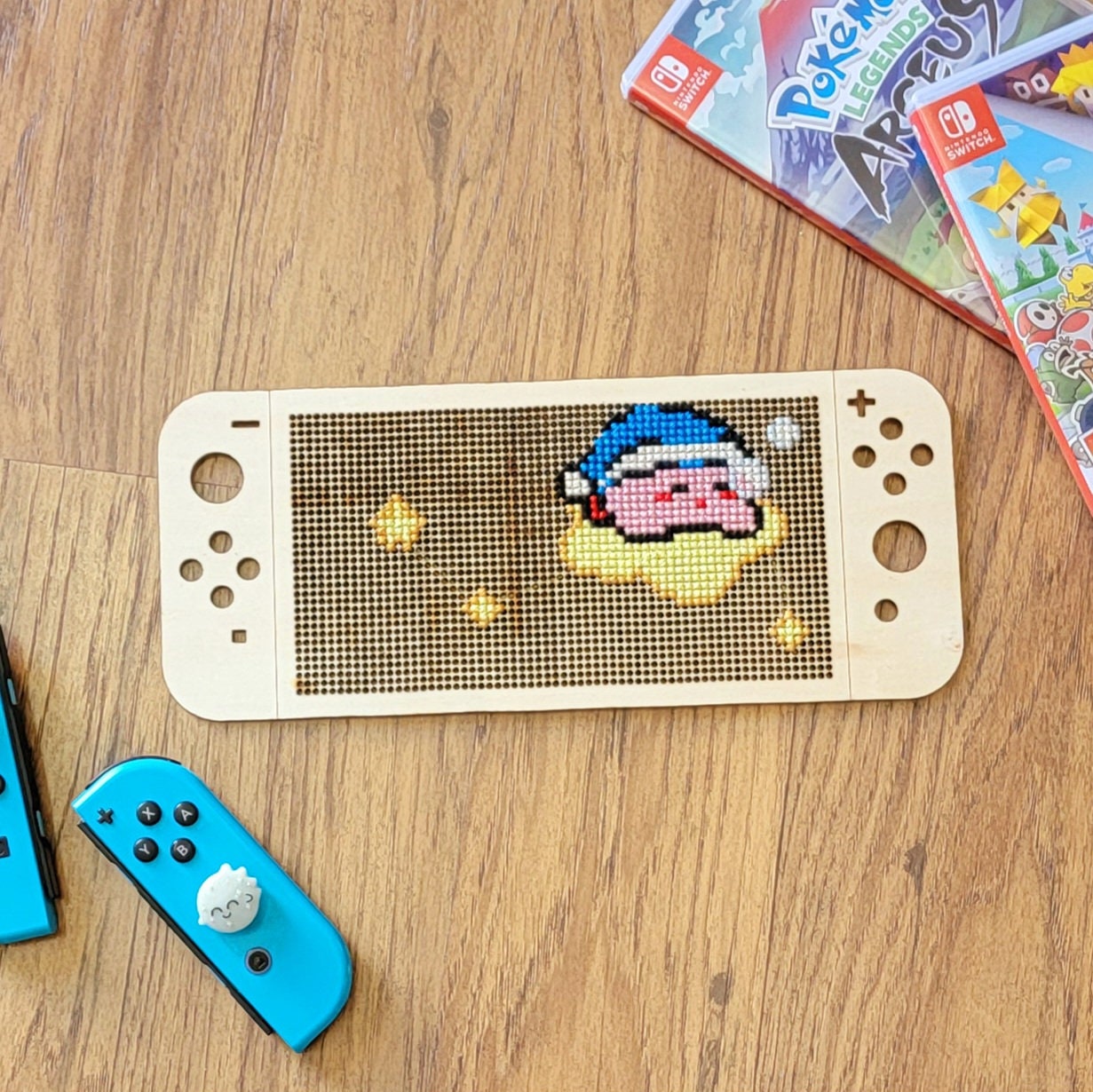 Switch Wooden Cross Stitch Canvas