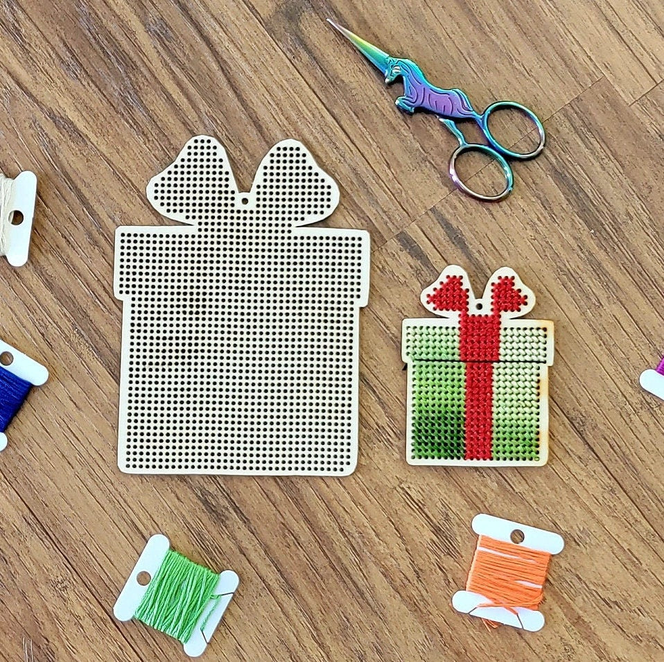 Christmas Wooden Cross Stitch Canvas