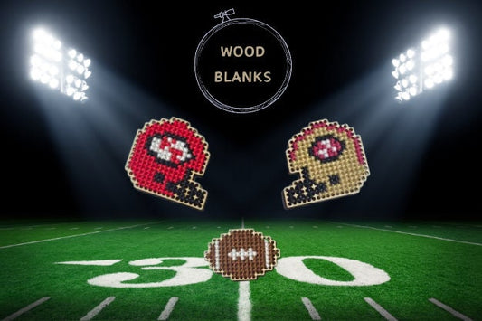 NFL Teams Wooden Cross Stitch Canvas