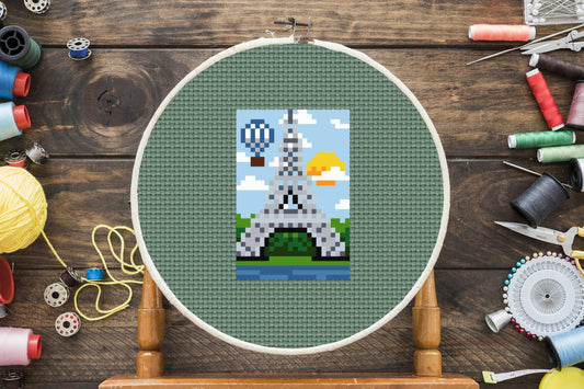 Mini Eiffel Tower Cross Stitch Pattern