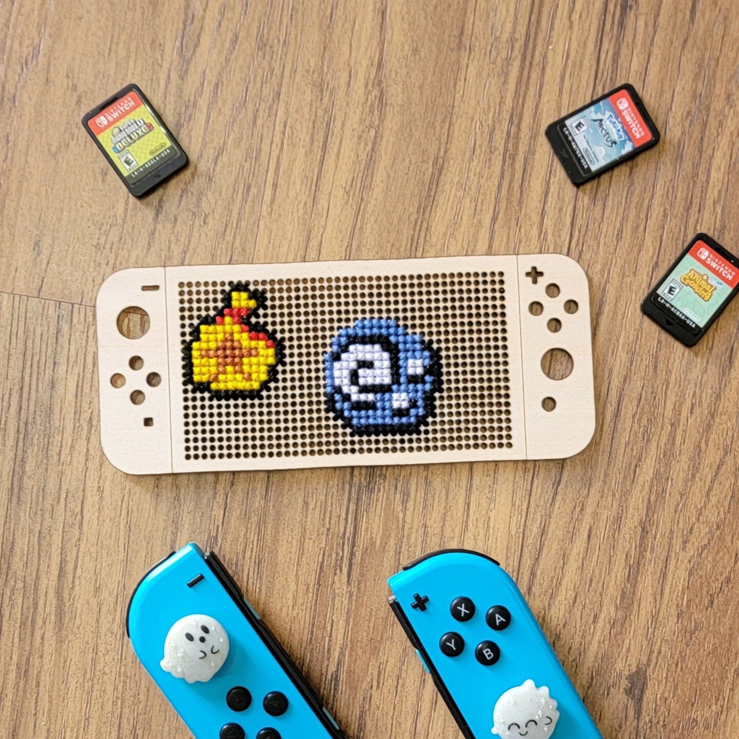 Switch Wooden Cross Stitch Canvas