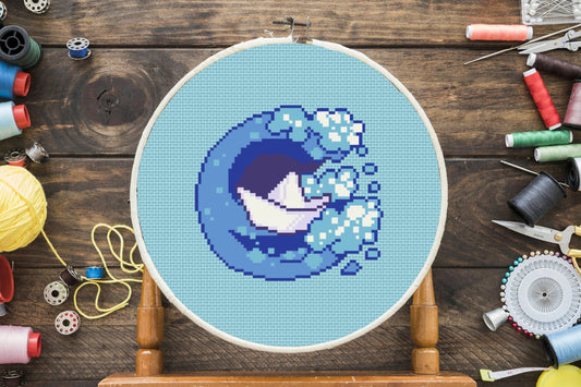 Paper Boat Cross Stitch Pattern