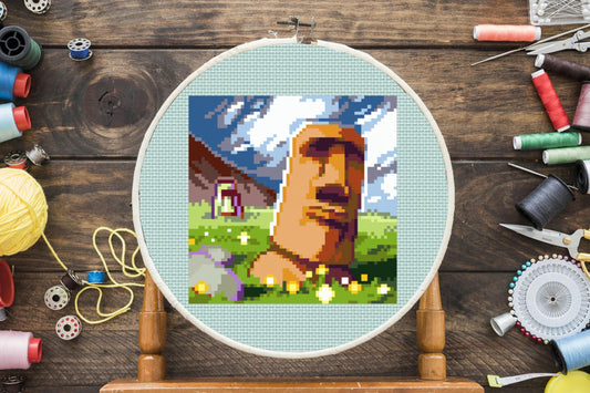 Moai Cross Stitch Pattern